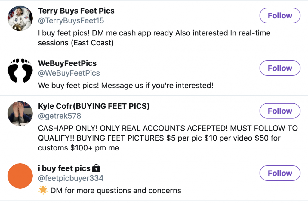 Feet only account fans 