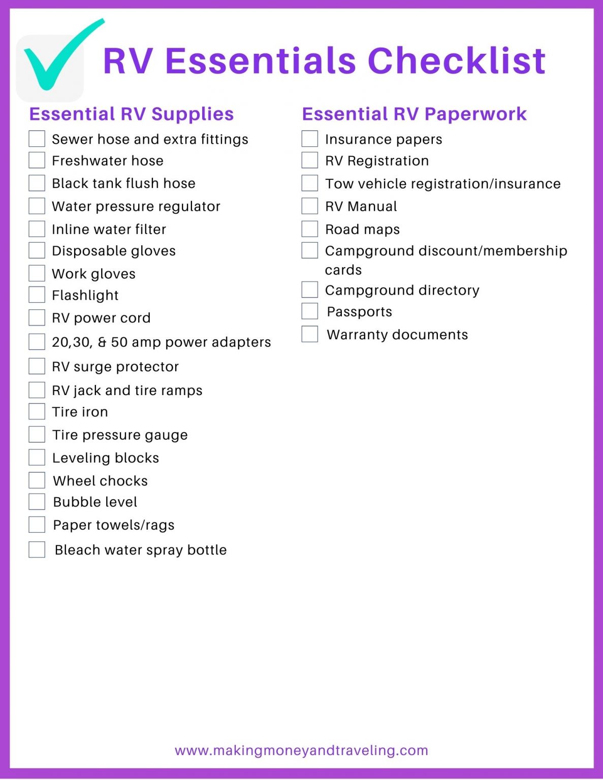 The Only RV Checklist Post You'll Ever Need in 2023 & Beyond