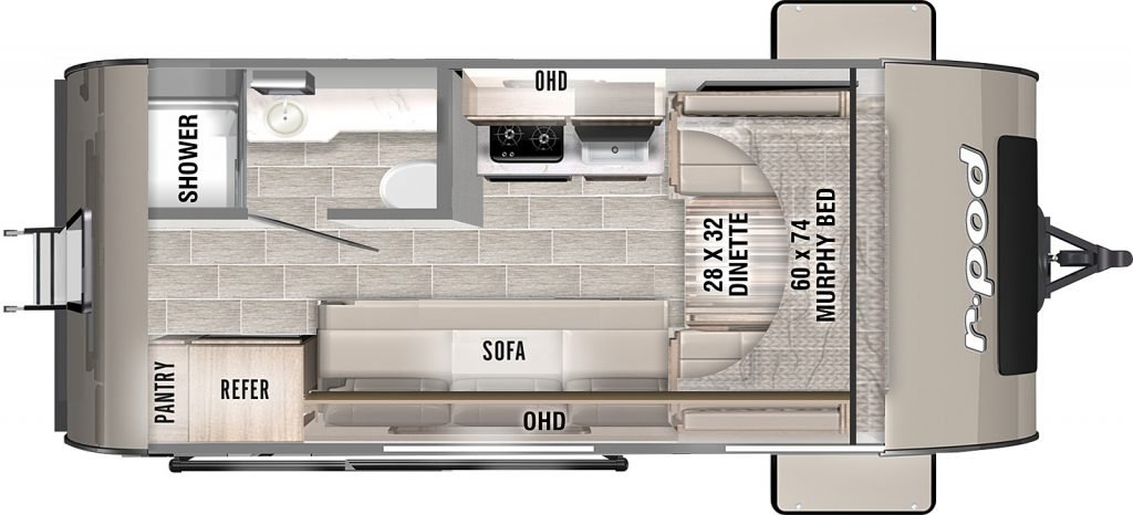 r-pod RP-153 camper layout